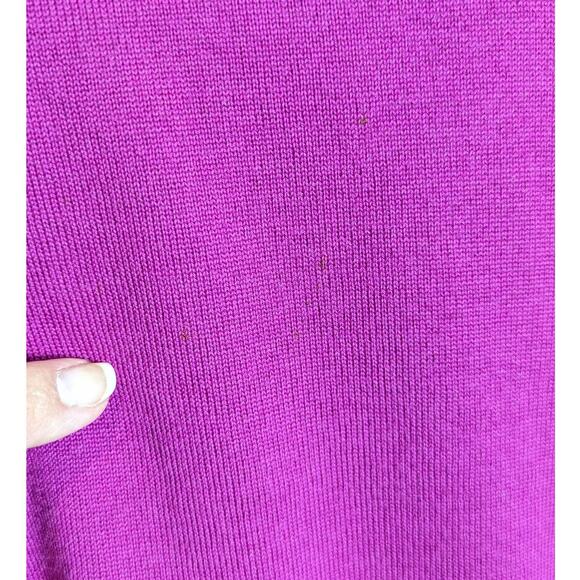 Vintage Marz Wool Short Sleeve Mock Neck Sweater Fuschia Size 14 - Picture 10 of 12